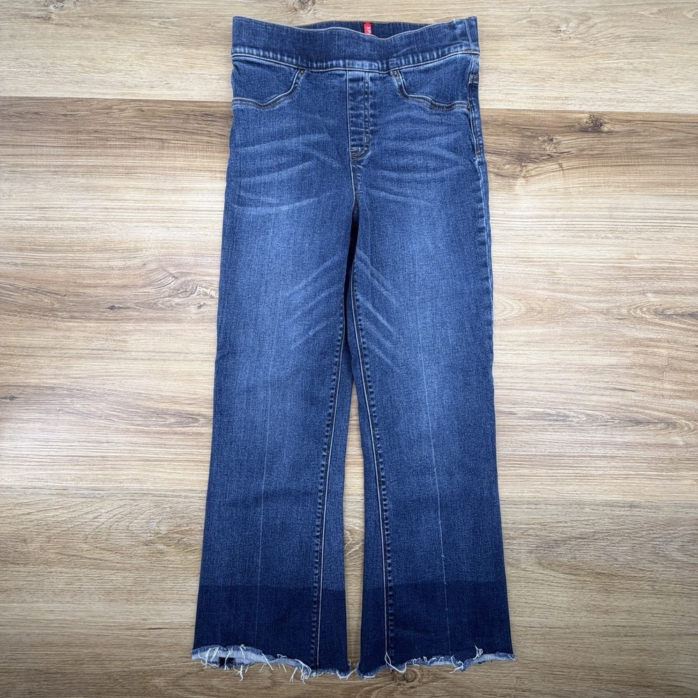 SPANX Wide‎ Leg Jeans Petite Size Small Raw Hem Blue